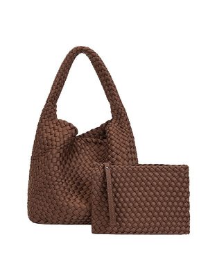Borsa Donna in Neoprene Intrecciato con Pochette – Modello Hobo